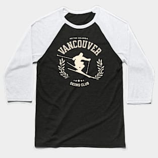 Skiing Club Vancouver Baseball T-Shirt